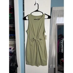 NEW Aerie sleeveless knot-waist mini dress Olive Green Size XS